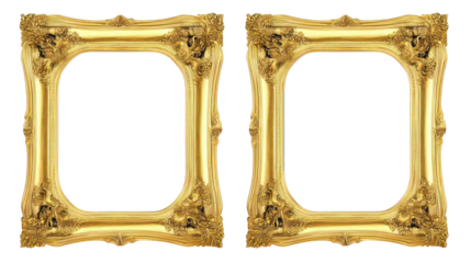 Elegant Double Rectangle Gold Frames for Display Generative AI