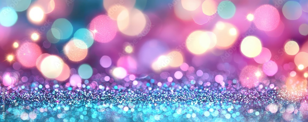 Poster glitter watercolor idea. a vibrant display of colorful bokeh lights creating an enchanting and festi