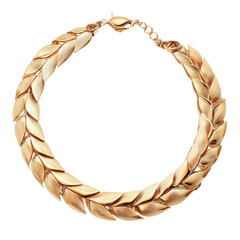 Gold necklace isolate on transparent background, PNG file
