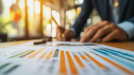 Abstract business Financial charts show a significant increase in profits in the stock market.This is driven by higher interest rates and continued growth. In the innovation world network of financial
