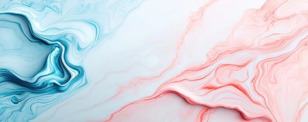 Fototapeta premium Marble watercolor idea. Vibrant abstract background with fluid blue and pink swirls creating a dynamic visual.