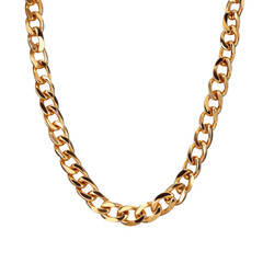 Obraz premium Gold necklace isolate on transparent background, PNG file