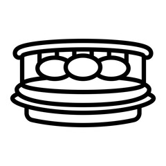 Daybed Vector Line Icon Design