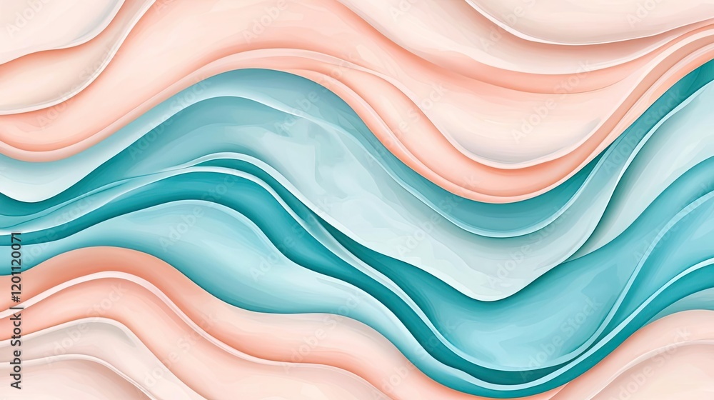 Poster marble watercolor idea. abstract wave pattern in soft colors, perfect for modern design and artistic