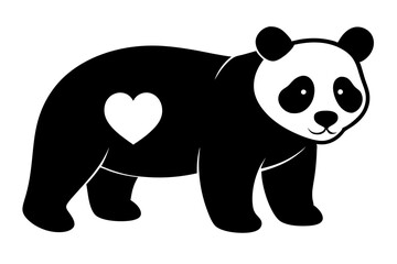 panda bear with a heart