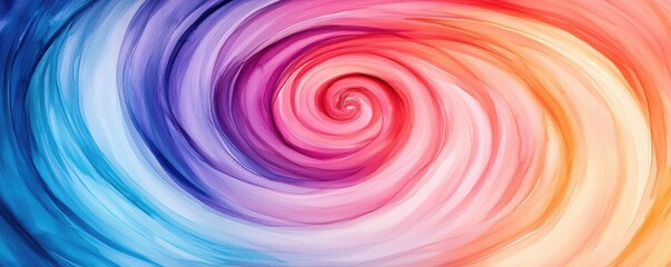 Obraz premium Marble watercolor idea. Colorful swirl abstract art piece with vibrant hues of blue, pink, and orange.