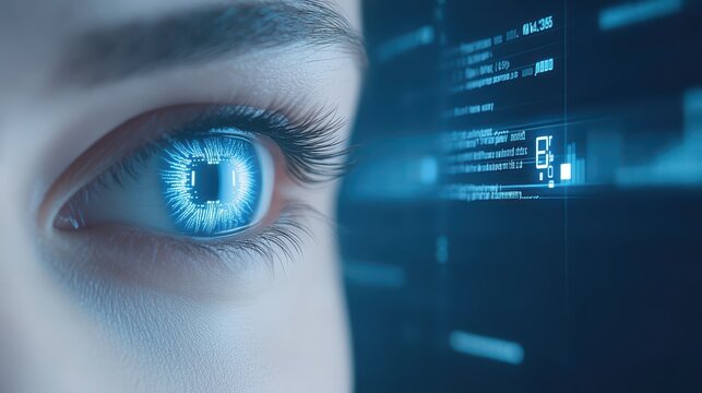 Digital eye overlay, exploring the intersection of human vision and technological advancement - Powered by Adobe