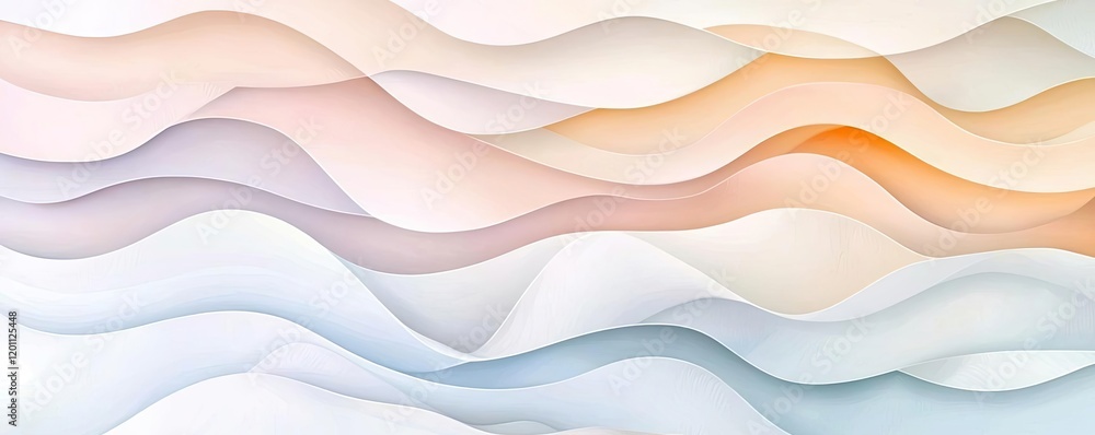 Poster watercolor concept. abstract waves in soft pastel colors create a serene and modern background desig