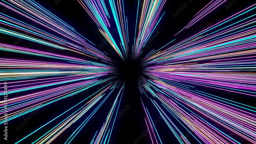 Aufkleber colorful light streaks create a dynamic burst effect against a dark background