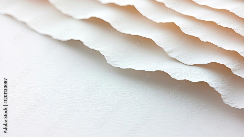 Poster paper watercolor idea. close-up of textured, torn paper layers creating an abstract and soft backgro