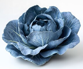 Obraz premium A Blue Cabbage Head Resembles A Stunning Flower