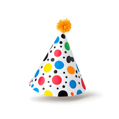 Birthday cap, party hat isolated white background