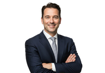 Confident Businessman Portrait Studio Shot Professional Executive Success tie suit happy style      