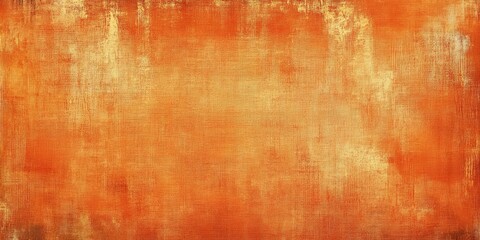 Obraz premium Vintage canvas texture in warm orange tones with a rough grunge appearance showcasing uneven brushstrokes and an abstract, faded design