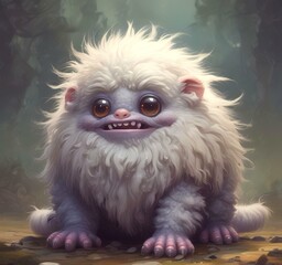 Illustration of fluffy and cute small monster.