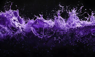 Obraz premium Abstract purple liquid splash on black background. (1)