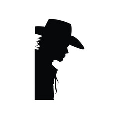 silhouette of a person with hat