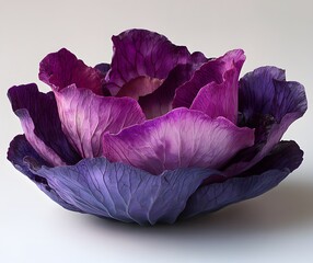 Obraz premium Purple Cabbage Flower Shaped Like A Rose