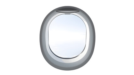 Obraz premium aircraft window front view isolated on white background. Generative AI