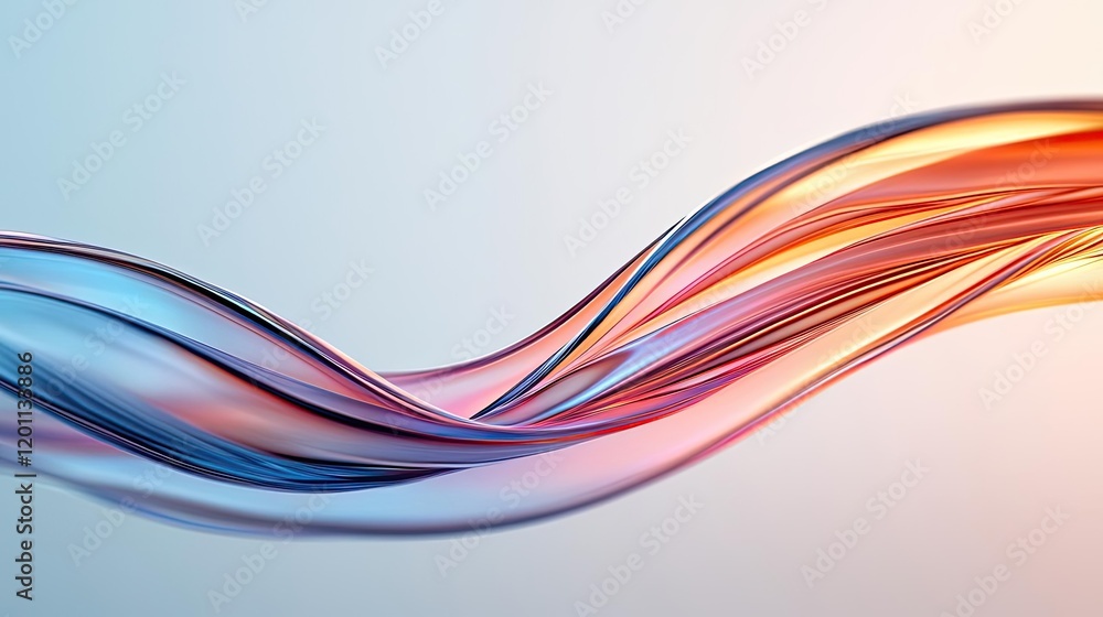 Poster marble watercolor idea. colorful flowing waves in gradient shades of blue and orange create a dynami