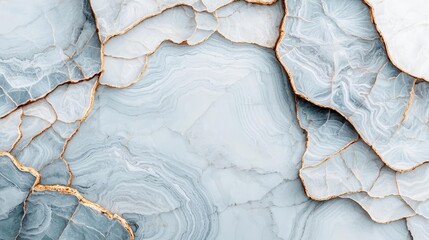 Naklejka premium Marble watercolor idea. Elegant marbled texture with soft blues and golden accents for stylish designs.