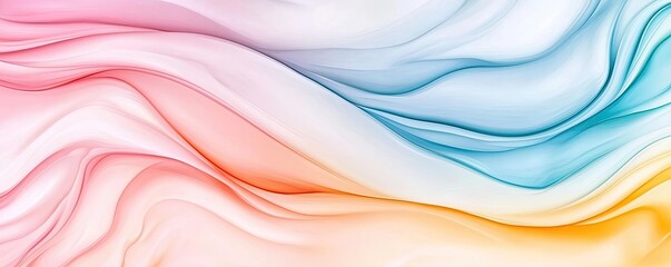 Obraz premium Marble watercolor idea. A vibrant abstract background with flowing lines in pink, blue, and orange colors.