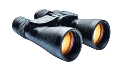 Pair of binoculars isolate on transparent background, PNG file