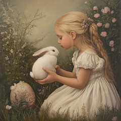 girl with rabbit