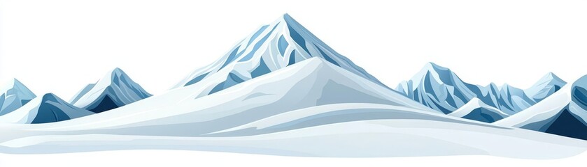 Fototapeta premium Stunning winter mountain landscape with snow-covered peaks, showcasing serene beauty and tranquility in nature's winter wonderland.