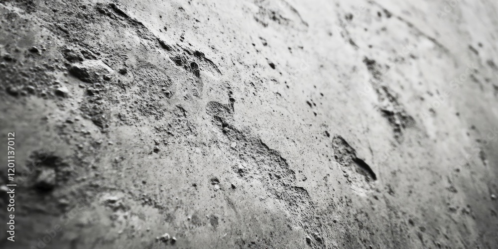Poster rough gray concrete surface featuring deep textures and pockmarks illuminated by soft lighting showc