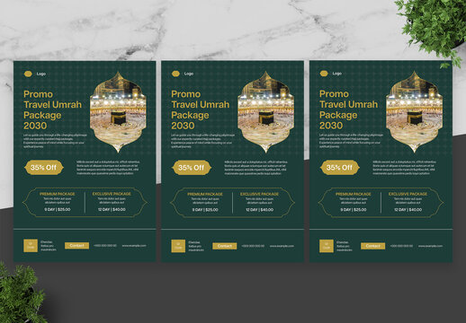 Green And Beige Travel Flyer