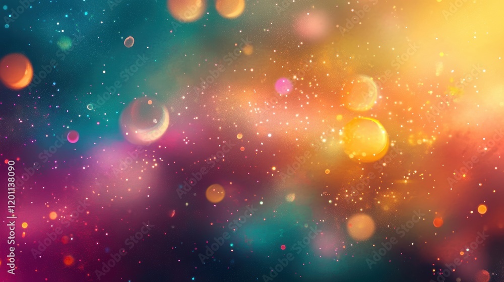 Poster colorful bokeh lights create a dreamy atmosphere in this vibrant abstract background full of sparkle
