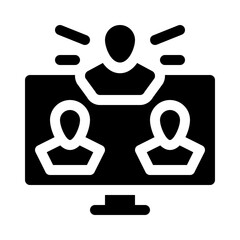 Video Conference glyph icon