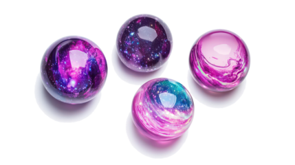 Collection of Galaxy Planets on Transparent Background Generative AI