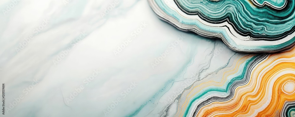 Poster marble watercolor idea. abstract design of colorful layers with intricate patterns and soft textures