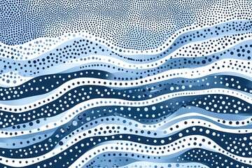 A dynamic vector design with a blue linear pattern of hollow dots, creating a modern mosaic texture.