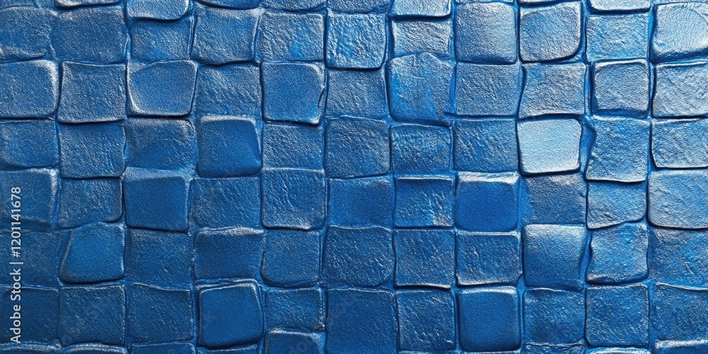 Poster blue textured pvc background with square patterns arranged evenly across the surface, featuring shad
