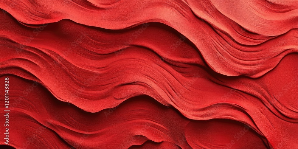 Poster red textured abstract background featuring flowing waves with varying shades of red, suitable for wa