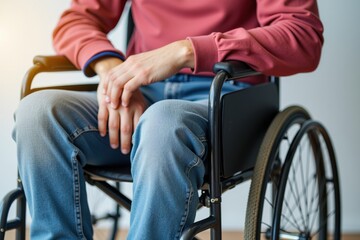 Obraz premium Empowerment and Independence: A Person in a Wheelchair Reflecting Strength and Resilience in Everyday Life