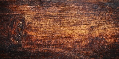 Rich brown wood texture with deep grain patterns, featuring warm hues of dark chocolate and amber, centered on a dark wooden surface.
