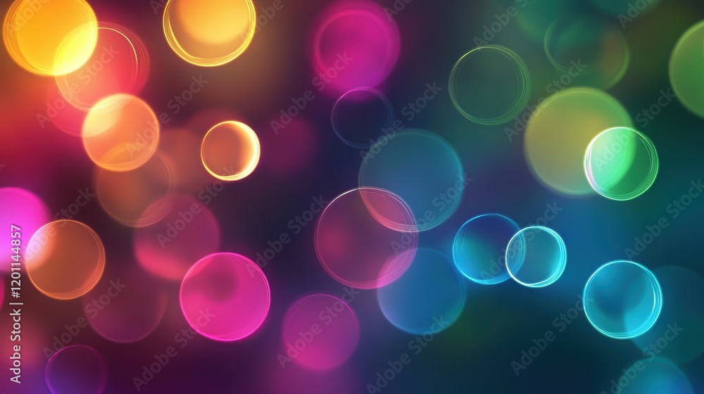 Poster colorful bokeh background creates a vibrant atmosphere filled with soft light orbs and dynamic hues