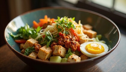 A meticulously styled presentation of Gado-Gado.