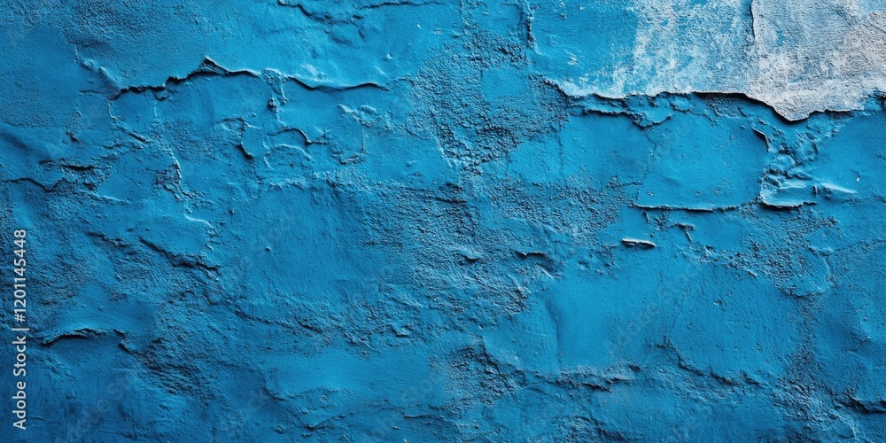Poster vibrant blue abstract plaster wall texture featuring rough uneven surfaces and subtle highlights cre