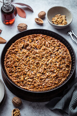 tarte aux noix et sirop d'érable fait maison