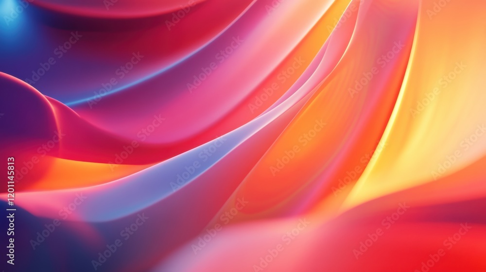 Poster colorful abstract waves create a vibrant and fluid composition in a digital artwork exploring motion