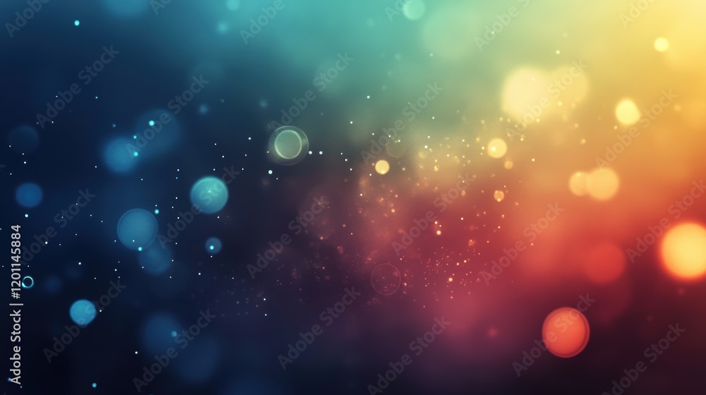 Poster colorful bokeh background with vibrant hues and soft lighting effects in an artistic display