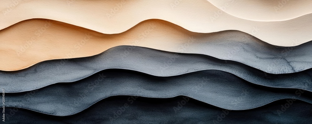 Poster paper watercolor idea. abstract wave patterns in earthy tones create a calm and soothing visual land