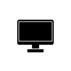 Monitor icon simple vector, shape sign and symbol. Solid colour icon. Filled object, device icon