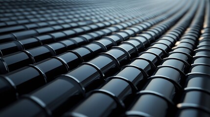 Naklejka premium Abstract view of black industrial piping system