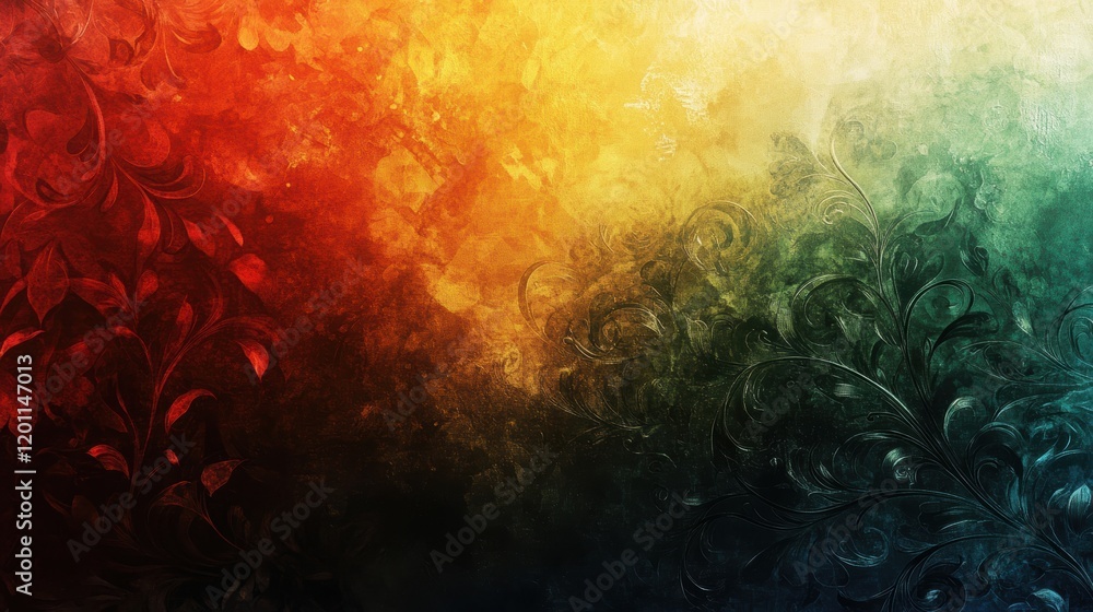 Poster colorful abstract design with flowing patterns and rich hues blending seamlessly
